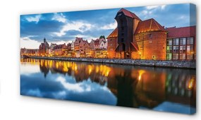 Duży obraz na płótnie Gdańskie Kamienice nad Rzeką