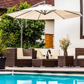 STILISTA  Parasol ogrodowy z rączką 3,5m antracyt + LED