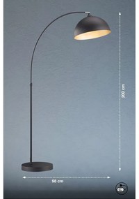 Czarna lampa stojąca z metalowym kloszem (wysokość 200 cm) Leitung – Fischer &amp; Honsel