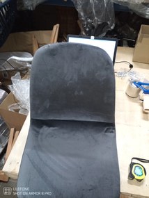 PROMOCJA Ciemnoszare krzesło aksamitne COMO z czarnymi nogami II jakość