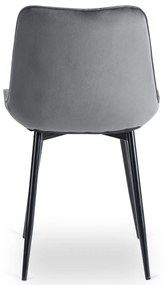 Zestaw Stół Okrągły Rozkładany HARRY 102-142 cm Dąb Craft/Czarny i 6 Krzeseł Tapicerowanych CHRIS Szarych Nowoczesnych