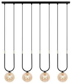 Czteropunktowa lampa wisząca beżowo-czarna P4-S70