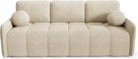 Sofa PURE Rozkładana Dwuosobowa Beżowa Boucle Japandi