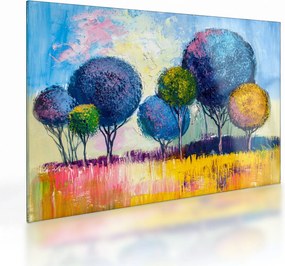 Obraz na szkle drzew kopułowych, obraz olejny (70x50 cm)