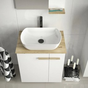 Szafka pod umywalkę L-WOOD 59 cm biały połysk KROFAM