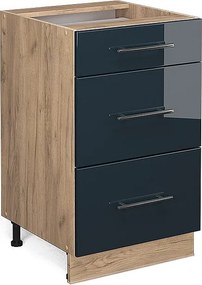 Szafka dolna do kuchni ciemnoniebieski wysoki połysk 50x51.6x82 fame-line