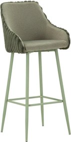 Zielone tapicerowane hokery zestaw z podłokietnikami 2 szt. (wysokość siedziska 78 cm) Alaska – Mauro Ferretti