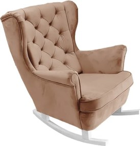 Fotel USZAK bujany tapicerowany z podłokietnikami, kolor Cappucino tkanina MAGIC VELVET