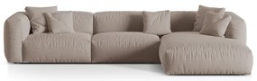Beżowy narożnik modułowy (prawostronny) Martina – Micadoni Home