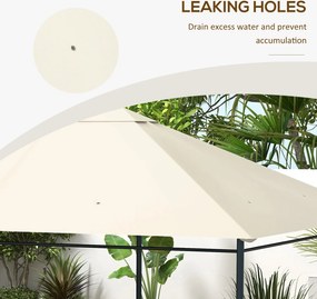 Outsunny Zastępczy Dach do Pawilonu 3 97x2 97m Ochrona UV Wodoodporność Kremowy Pokrowiec | Aosom PL