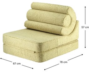 Zielony fotel dziecięcy z materiału bouclé Flipster – Wigiwama