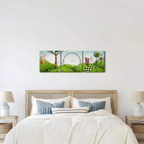 Obraz wspaniałego krajobrazu (z zegarem) (90x30 cm)