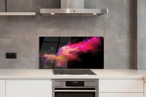 Panel szklany do Kuchni Różowa Geometria Fraktalna