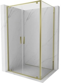 Mexen Exo kabina prysznicowa uchylna 120 x 75 cm, transparent, złota - 8182-120-075-50-00
