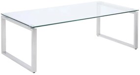 Stolik kawowy FREYA - Hartowane szkło i chromowany metal