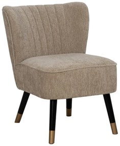 Beżowy fotel z tkaniny szenilowej Glam – Ixia