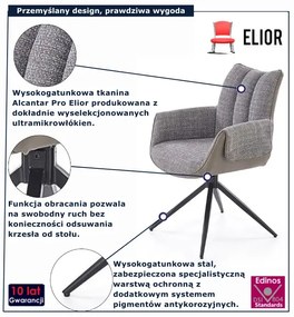 Krzesło obrotowe popielate pikowane H1-M16