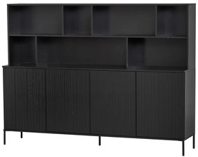 Czarny regał z litego drewna sosnowego 200x150 cm Gravure – WOOOD