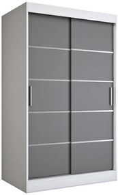 Biała szafa przesuwna front antracyt A3-P43