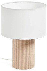 Biała/beżowa lampa stołowa z tekstylnym kloszem (wysokość 29 cm) Bianella – Kave Home