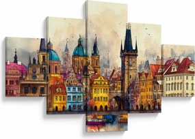 Obraz - Jesień w malowanym mieście (125x70 cm)