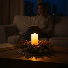 LED świeca słup RUHHY 12,5 cm beżowa