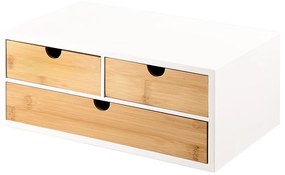 Kesper 58956 Organizer z 3 przegródkami bambusowy, 33 x 21 x 14 cm