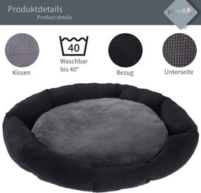 Petstuff Legowisko dla psa Octagon, 50 x 57 x 13 cm, czarne