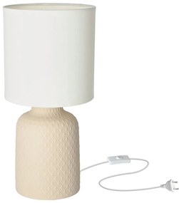 Beżowa lampa stołowa z tekstylnym kloszem (wys. 32 cm) Iner – Candellux Lighting