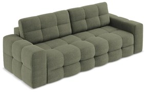 Rozkładana sofa z materiału bouclé w kolorze khaki 255 cm Milu – Makamii