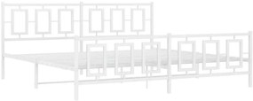 Białe metalowe loftowe łóżko małżeńskie 200x200 cm S0-D01