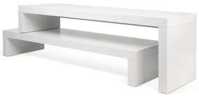 Biały stolik regulowany pod TV TemaHome Cliff Walnut