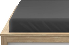 PrzytulneMieszkanie.pl Prześcieradło jersey BASIC ciemnoszare 90 x 200 cm