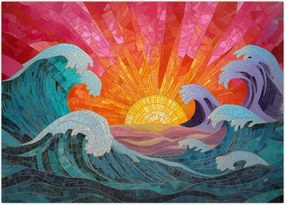 Obraz - Mozaika fal (70x50 cm)