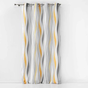Żółto-biała zasłona 140x260 cm Ondulys – douceur d'intérieur