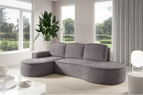 Narożnik MOLLY Lewostronny z funkcją spania, wolnostojący tkanina ABRIAMO 07 Szary