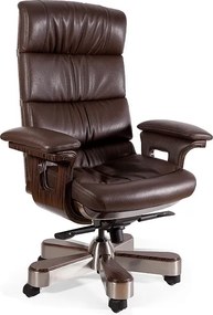 Designerski fotel gabinetowy ze skóry naturalnej Lord