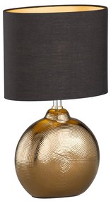 Czarno-brązowa ceramiczna lampa stołowa z tekstylnym kloszem (wysokość 39 cm) Foro – Fischer &amp; Honsel