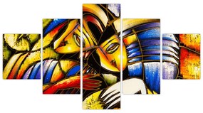 Obraz - Obraz olejny, kochankowie (125x70 cm)