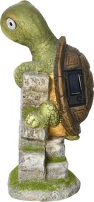 Outsunny Figurka Ogrodowa Żółw z LED Solarnym Oświetleniem Statua do Ogrodu na Trawnik | Aosom PL