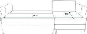 PROMOCJA Rozkładana narożna sofa dwustronna do L SILVIANO 230x140 cm, szara II. jakość
