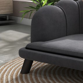 PawHut Sofa dla psa z oparciem Sofa dla zwierząt domowych z drewnianymi nogami Legowisko dla psa Sofa dla kota