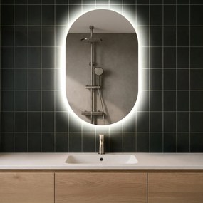 Lustro Łazienkowe Podświetlane 50x80cm z zimną barwą LED 7000K, ciepłą barwą 3000K lub barwą neutralną 4500K