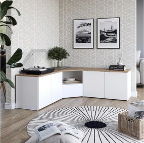 Ściana w salonie biały/sonoma 68x68x50 wido