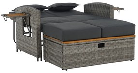 Sofa ogrodowa rattanowa MALORY, szary/naturalny