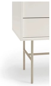 Beżowo-kremowa niska komoda z drzwiami przesuwnymi 140x91 cm Nube – Teulat