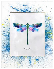 Obraz na płótnie w białej ramie Tablo Center Dragonfly, 29x24 cm