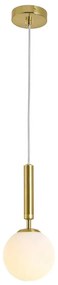LAMPA WISZĄCA SZKLANA KULA G108-1W ZŁOTA E27