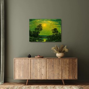Obraz na szkle - Imitator of Ralph Albert Blakelock, Moonlight, reprodukcje (70x50 cm)