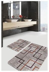 Szare aksamitne dywaniki łazienkowe zestaw 2 szt. 60x100 cm – Mila Home